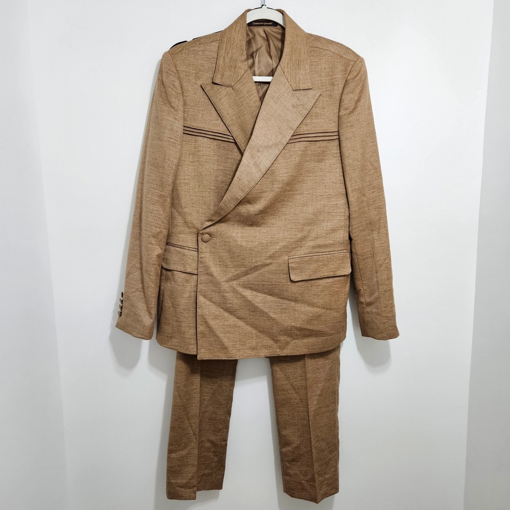 Cenne Des Graoom Mens Super 160s Wool 2-Piece Suit Double Breasted Slim 36R 30W